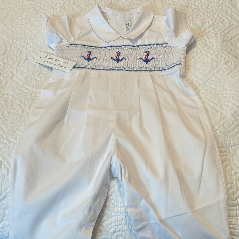 White Nautical Kids Romper